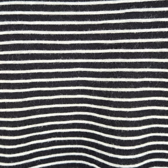 PureJill Size Large Black White Striped Asymmetric Button Tunic Top 3/4 Sleeves - Picture 5 of 8